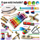Brastoy Conjunto De Instrumentos Musicais De Percussão Infantil Brinquedos Educativos Musicais