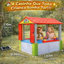 Casinha Infantil Grande com Porta e Janelas | Brinquedo Educativo Criança | Fácil Montagem | Mini Casa Fantasia