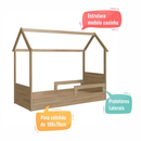 Cama Infantil Montessoriana Casinha Menino Menina Solteiro com Proteção Lateral Aveiro